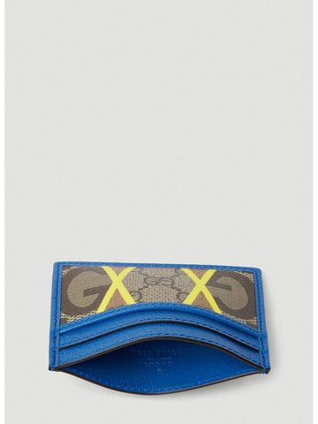 GG Rhombus Card Wallet Blue - GUCCI - BALAAN 1