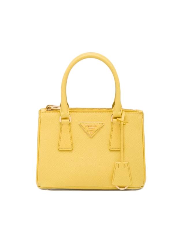 Galleria Saffiano Leather Mini Tote Bag Yellow - PRADA - BALAAN 1