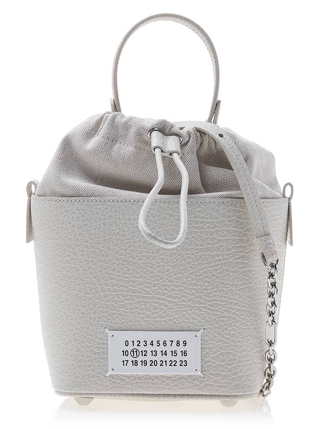 5AC Number Logo Texture Leather Bucket Bag Grey - MAISON MARGIELA - BALAAN 2