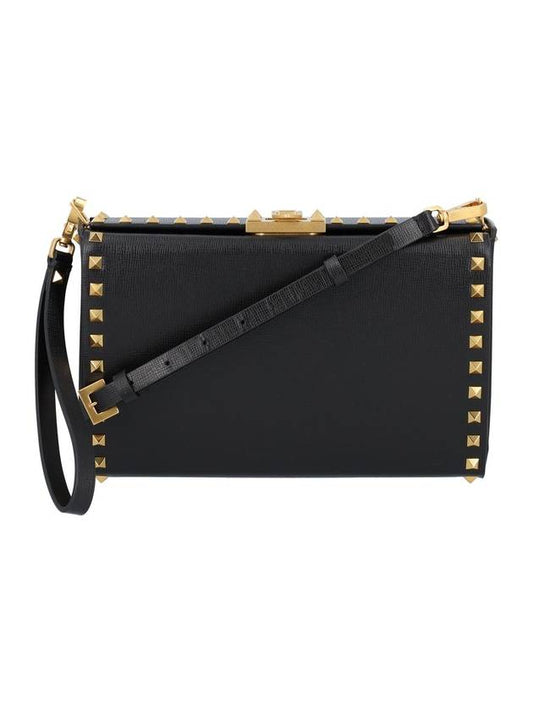 Rockstud Alcove 2-Way Cross Bag Black - VALENTINO - BALAAN 1