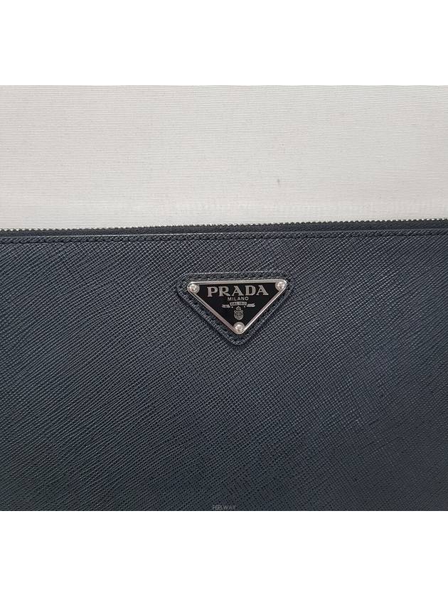 Saffiano triangle logo clutch bag - PRADA - BALAAN 3