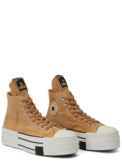 'Dbl Drkstar Hi' Blonde High Top Sneakers In Overdyed Canvas Woman - RICK OWENS - BALAAN 2