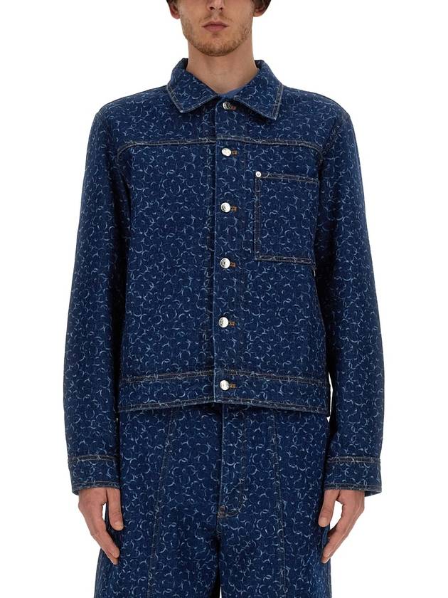 Maison Kitsune geometric pattern denim jacket MM02112WW5024 - MAISON KITSUNE - BALAAN 6