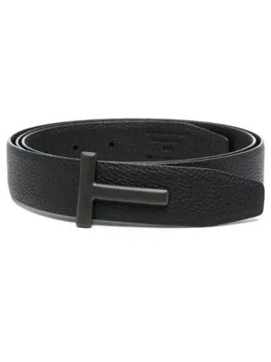Black Reversible Leather Belt Black - TOM FORD - BALAAN 2