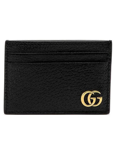 GG Marmont Leather Card Wallet Black - GUCCI - BALAAN 2