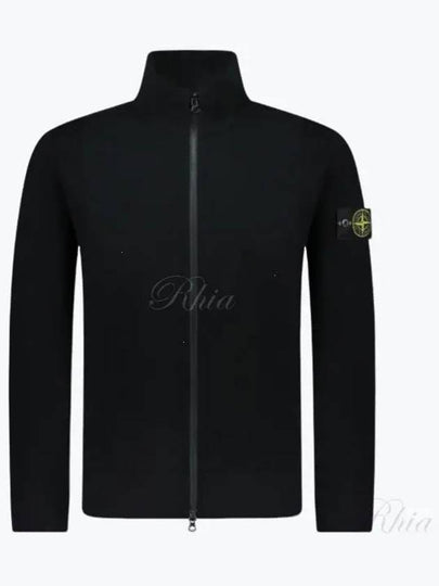 503A1 Stretch RWS Wool Knit Cardigan Black - STONE ISLAND - BALAAN 2