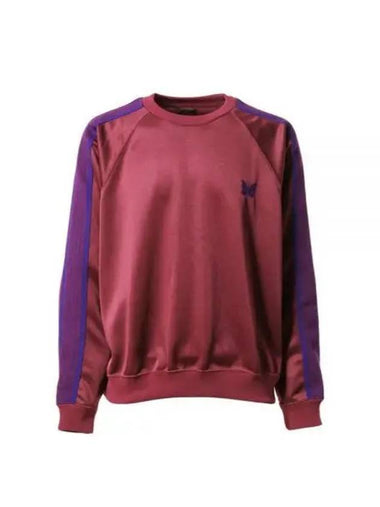 Track Crew Neck Shirt Poly Smooth WINE NS245 Track Crew Neck Shirt - NEEDLES - BALAAN 1