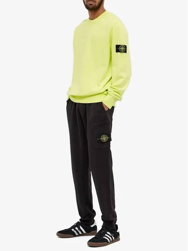 Wappen Patch Crew Neck Sweatshirt Neon Yellow - STONE ISLAND - BALAAN 7