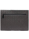 Intrecciato Document Clutch Bag Grey - BOTTEGA VENETA - BALAAN 3