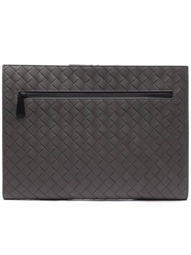 Intrecciato Document Clutch Bag Grey - BOTTEGA VENETA - BALAAN 2