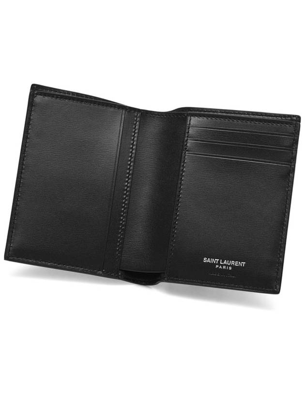 Men's Silver Monogram Fold Half Wallet Black - SAINT LAURENT - BALAAN 5