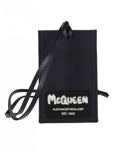 Logo Strap Card Wallet Black - ALEXANDER MCQUEEN - BALAAN 1