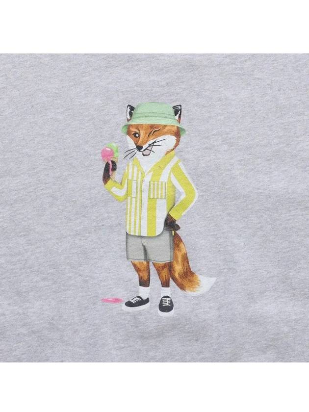 Dressed Fox Print Sweatshirt Light Grey Melange - MAISON KITSUNE - BALAAN 4