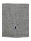 Navy Pony Embroidered Ribbed Muffler Gray - POLO RALPH LAUREN - BALAAN.