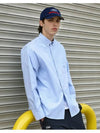 Slam Logo Overfit Oxford Shirt Sky FLS206 - FLUKE - BALAAN 1