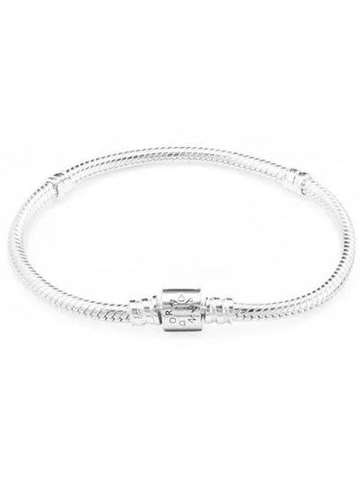 Moments Barrel Clasp Snake Chain Bracelet Silver - PANDORA - BALAAN 2