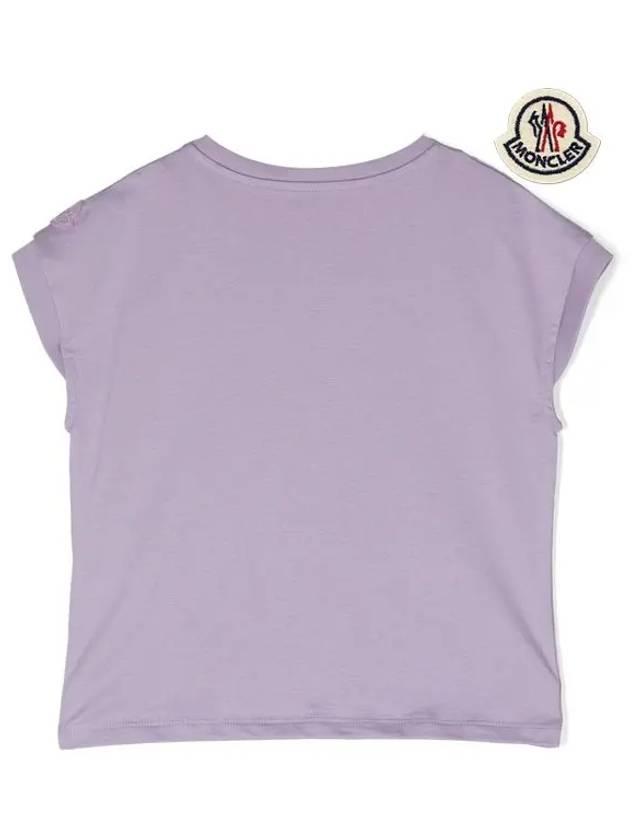 Kids Girls Short Sleeve T Shirt Lilac 8P00001 899WA 61A 4A 6A - MONCLER - BALAAN 3