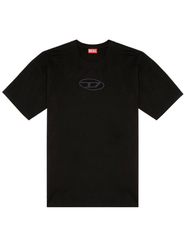 T Boxt OD Logo Cutout Short Sleeve T-Shirt Black - DIESEL - BALAAN 1