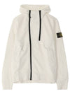 Men's Logo Wappen Double Zipper Hooded Zip Up White - STONE ISLAND - BALAAN 2