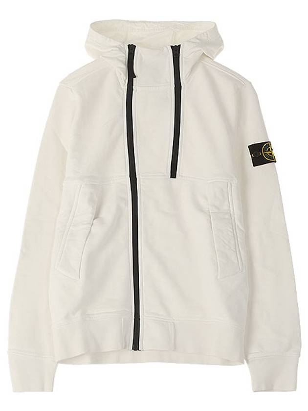 Men's Logo Wappen Double Zipper Hooded Zip Up White - STONE ISLAND - BALAAN 2