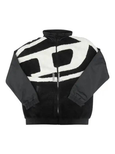 S Ovady Logo Teddy Fleece Track Jacket Black - DIESEL - BALAAN 2