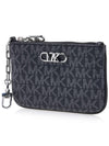 Monogram Logo Plaque Card Wallet Black - MICHAEL KORS - BALAAN 3