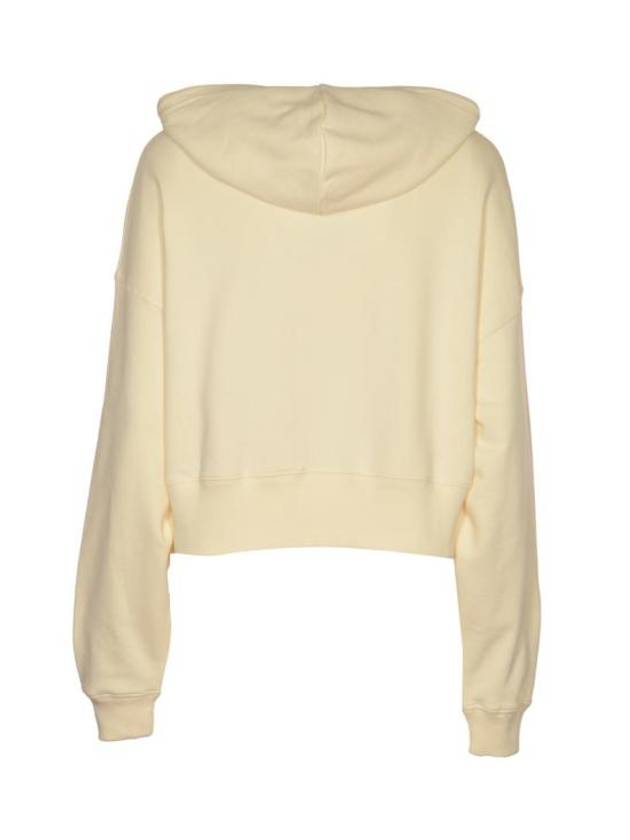 Micro Logo Print Cotton Hoodie Ivory - MSGM - BALAAN 3