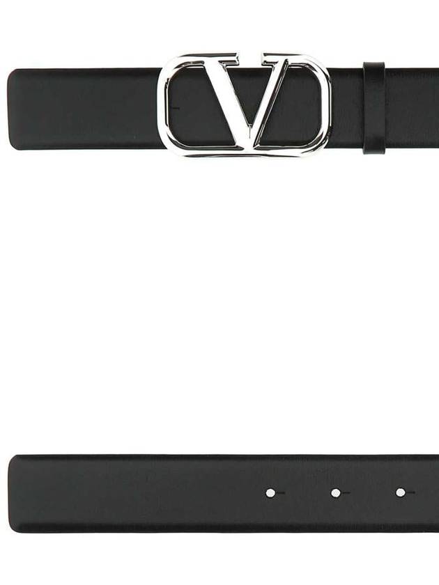 Buckle Leather Belt Black - VALENTINO - BALAAN 3