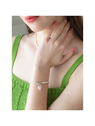 Pearl Heart Point Bracelet Pink - SOSOO - BALAAN 1