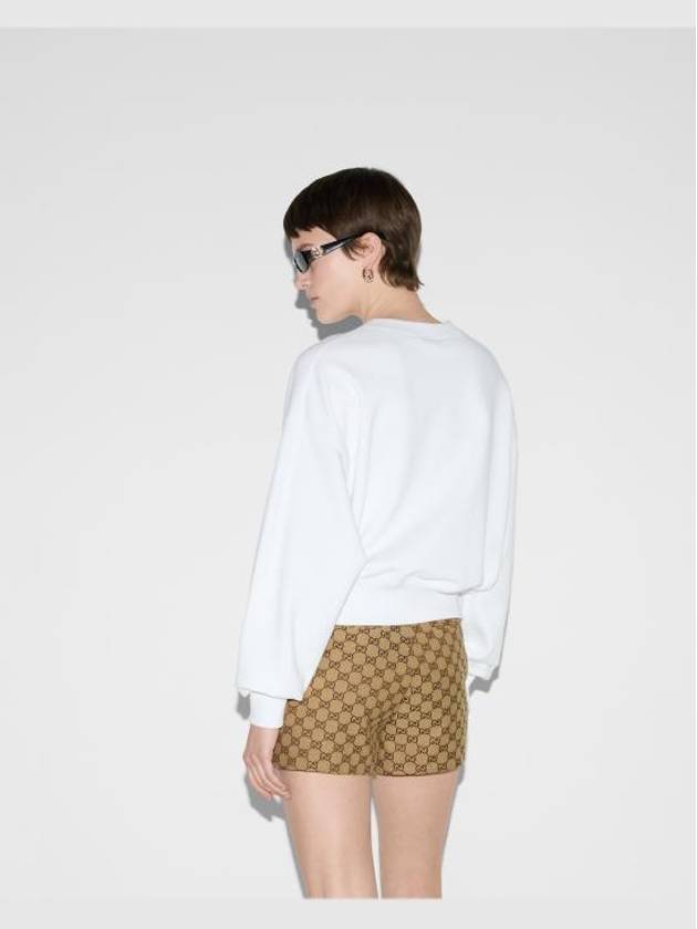 Print Cotton Jersey Sweatshirt White - GUCCI - BALAAN 5