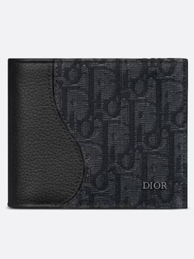 Saddle Oblique Jacquard Half Wallet Black - DIOR - BALAAN 2