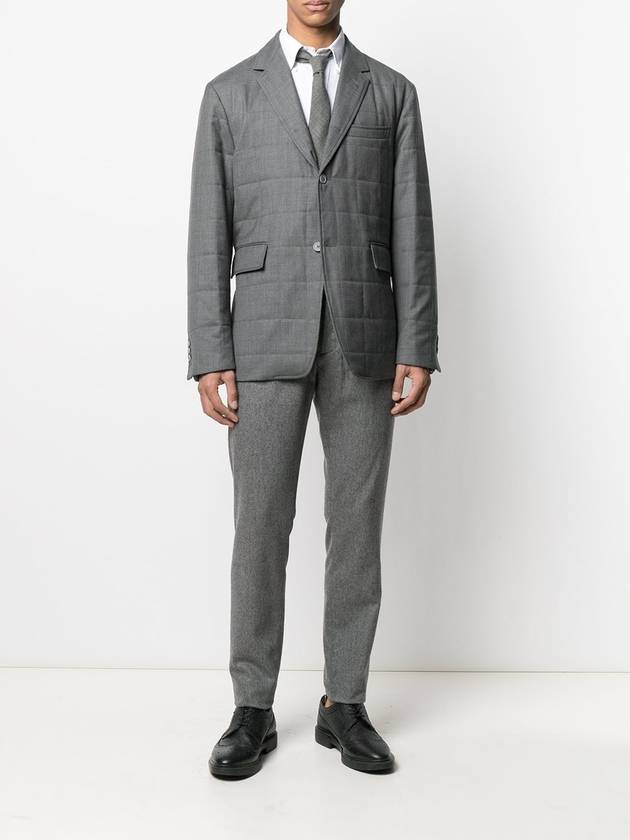 Twill Down Filled Jacket Grey - THOM BROWNE - BALAAN 4