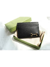 Horsebit Leather Card Wallet Black - GUCCI - BALAAN 2