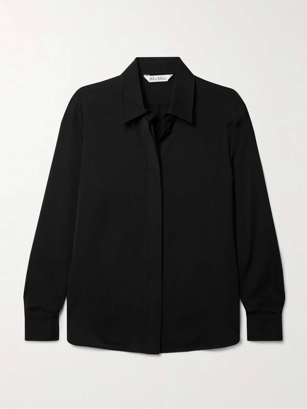 Filmato Button Cuff Silk Long Sleeve Shirt Black - MAX MARA - BALAAN 2