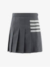 4 Bar Plain Weave Mini Pleated Skirt Grey - THOM BROWNE - BALAAN 3