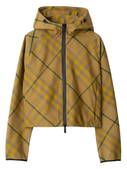 Check Pattern Zip-Up Hoodie Green - BURBERRY - BALAAN 2