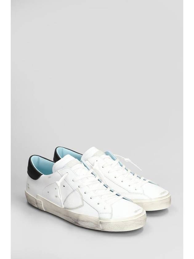 PRSX Black Tab Basic Leather Low Top Sneakers White - PHILIPPE MODEL - BALAAN 3