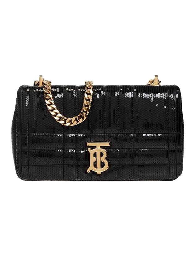 Lola Sequin Quilted Leather Small Shoulder Bag Black - BURBERRY - BALAAN 1