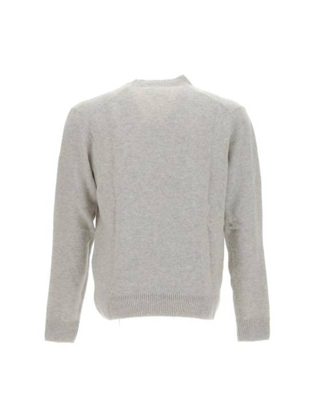 Baby Fox Patch Regular Knit Top Light Grey Melange - MAISON KITSUNE - BALAAN 3