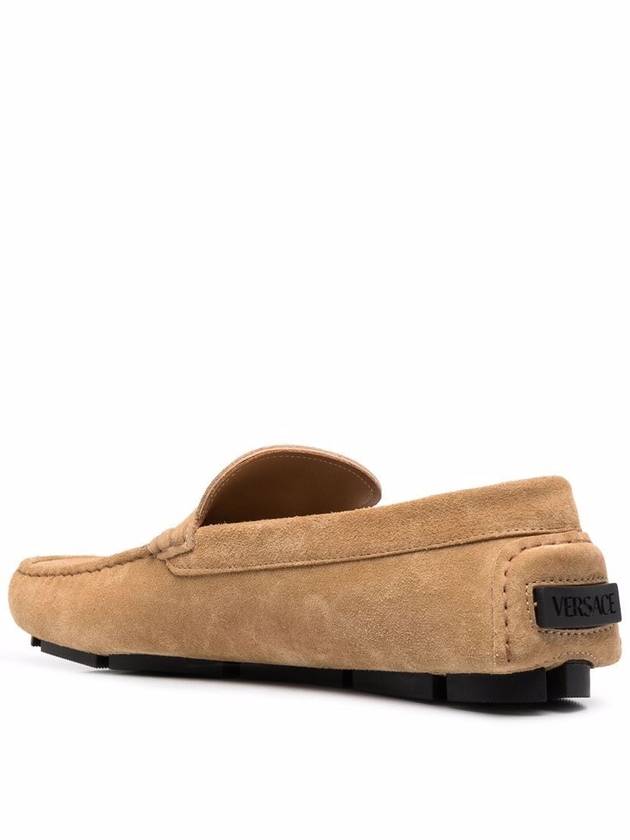 Medusa Classic Suede Driving Shoes Brown - VERSACE - BALAAN 4