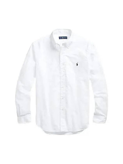 Embroidered Logo Pony Oxford Long Sleeve Shirt White - POLO RALPH LAUREN - BALAAN 2