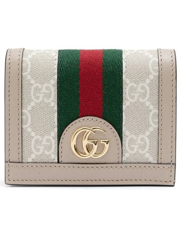 Ophidia GG Supreme Card Wallet Beige White - GUCCI - BALAAN 3