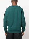 Brushed Cotton Fleece Garment Dyed Crewneck Sweatshirt Dark Teal Green - STONE ISLAND - BALAAN 5