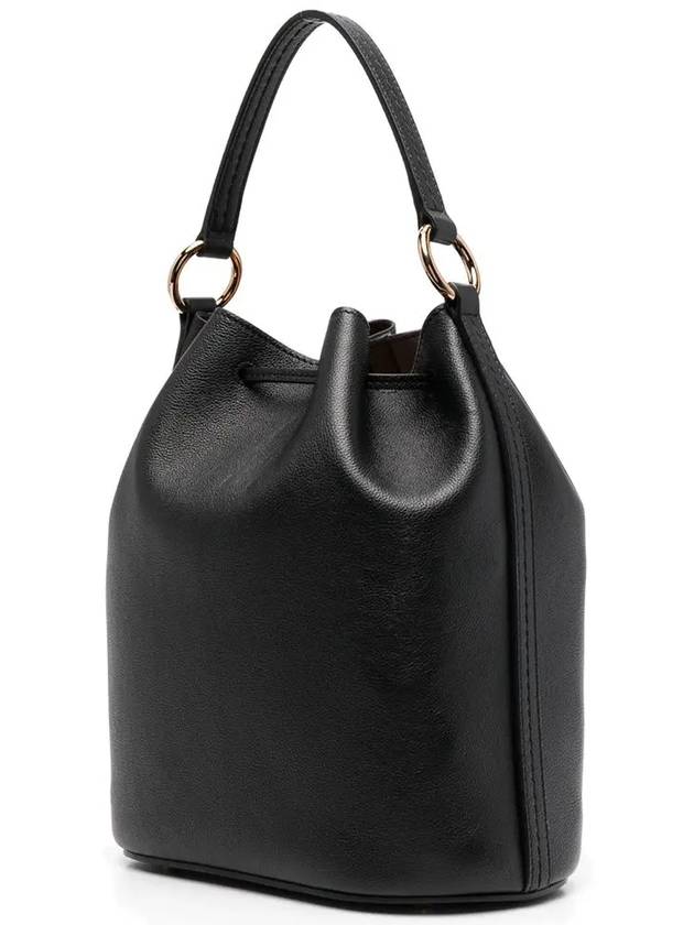 Timeless Logo Leather Small Bucket Bag Black - TOD'S - BALAAN 4
