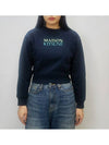 Gradient boxy brushed crop sweatshirt NW00309KM0326 Navy - MAISON KITSUNE - BALAAN 6