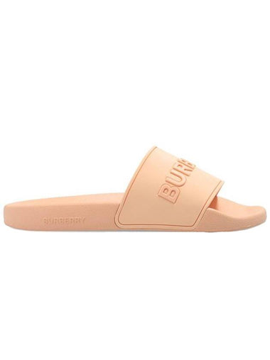 Women's Embossed Logo Slippers Peach Pink - BURBERRY - BALAAN 1