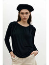 Wishpearl Drape Jersey Long Sleeve T-Shirt Black - KILHOUETTE - BALAAN 2