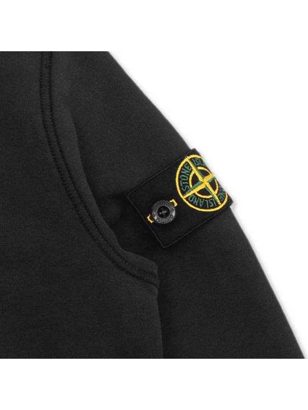 Kids Organic Cotton Fleece Sweatshirt Black - STONE ISLAND - BALAAN 5