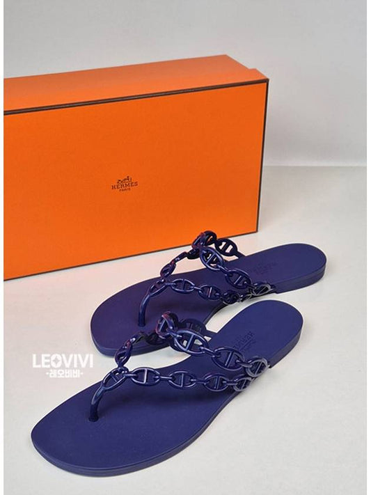 Island Chandal Jelly Rubber Shoes Sandals Slippers Blue 37 H241051Z - HERMES - BALAAN 2