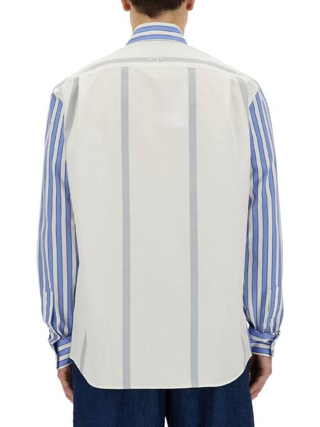 Striped Classic Fit Long Sleeve Shirt White Blue - JW ANDERSON - BALAAN 4